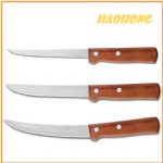 Wood handle bone knife